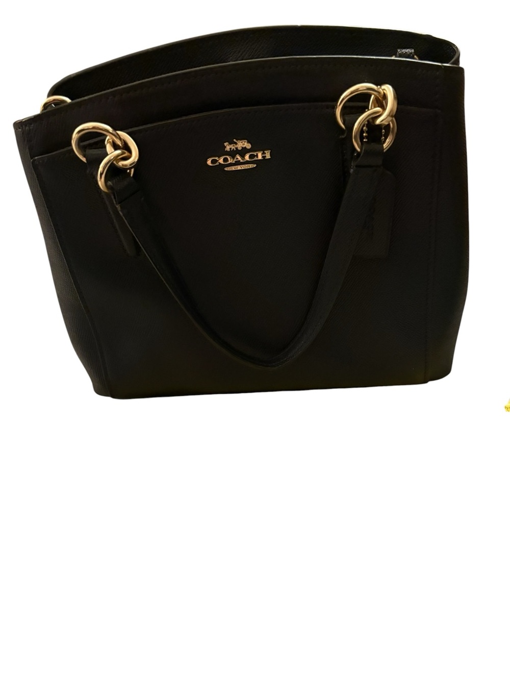 Coach Navy blue Leather Tote with Gold Accents - Picture 7 of 10